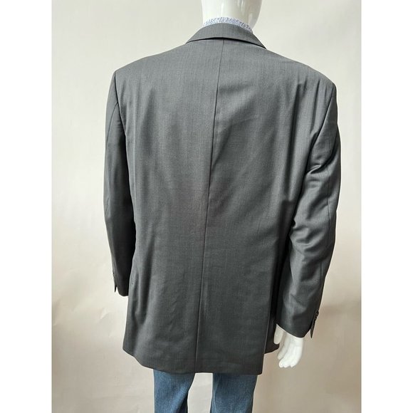 Albert Nipon Mens Suit Jacket Gray Wool Blend Pockets Notch Lapel 44R - Picture 9 of 12